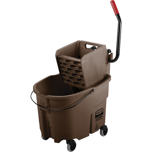 Ensemble de seau pour vadrouille et essoreuse WaveBrake, Pression lat&eacute;rale, 8,75 gal. US (35 pintes), Brun Les Fournitures Industrielles Méga