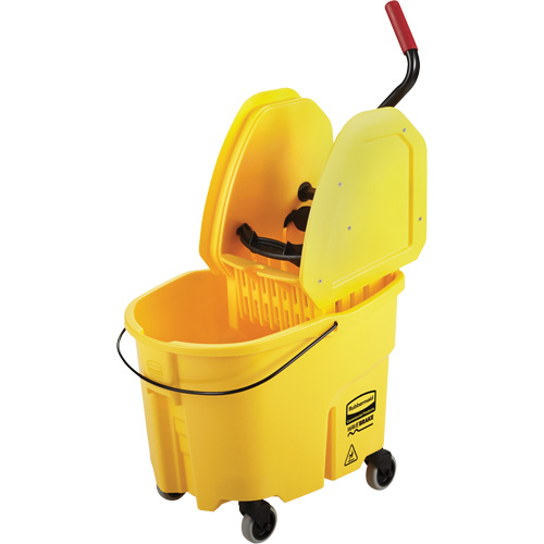 Ensemble de seau pour vadrouille et essoreuse WaveBrake, Pression vers le bas, 8,75 gal. US (35 pintes), Jaune Les Fournitures Industrielles Méga