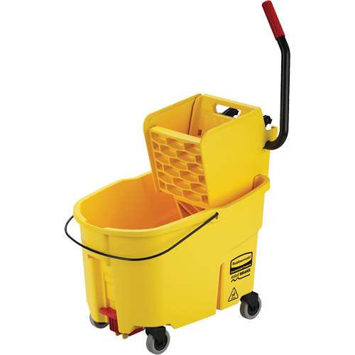 Ensemble de seau pour vadrouille et essoreuse WaveBrake, Pression lat&eacute;rale, 11 gal. US (44 pintes), Jaune Les Fournitures Industrielles Méga