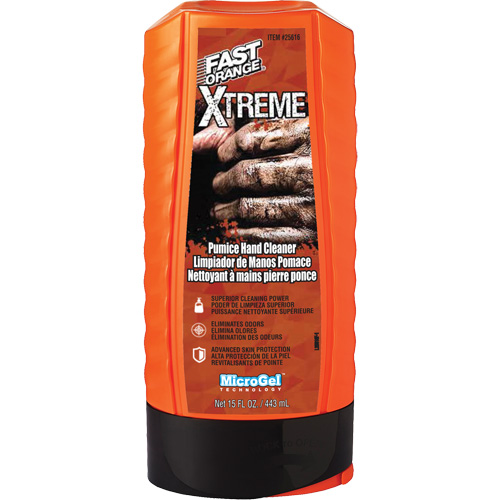 Nettoyant professionnel pour les mains Xtreme, Pierre ponce, 443 ml, Bouteille, Orange Les Fournitures Industrielles Méga