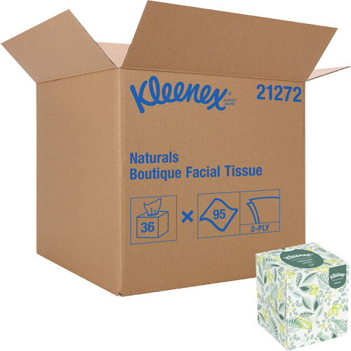 Papiers-mouchoirs Naturals Boutique* de Kleenex, 2 pli, 7,8" lo x 8,3" la, 95 feuilles/boîte Les Fournitures Industrielles Méga