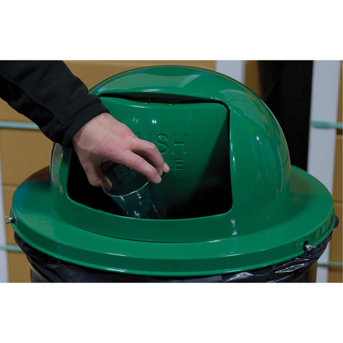 Drum Waste Disposal Top, Dome Lid, Metal, Fits Container Size: 23-1/2" Dia. Les Fournitures Industrielles Méga