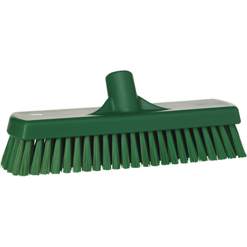 Brosse &agrave; r&eacute;curer pour planchers et murs, Crins Ferme, 12", Polyester, Vert Les Fournitures Industrielles Méga