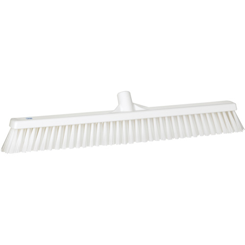 Combo Bristle Push Broom, Coarse/Fine Bristles, 24", Polyester, White Les Fournitures Industrielles Méga