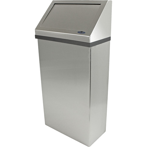 Wall Mounted Waste Receptacle, Stainless Steel, 13.2 US gal. Les Fournitures Industrielles Méga