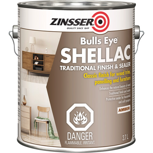 Scellant &agrave; la gomme-laque Zinsser Bulls Eye, Ambr&eacute;e, 3,7 L Les Fournitures Industrielles Méga