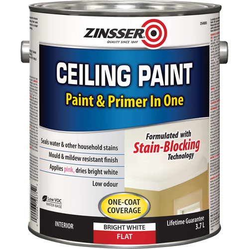 Ceiling Paint & Primer in One, White, Very Flat, 3.78 L, Gallon Les Fournitures Industrielles Méga