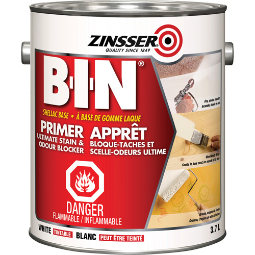 Appr&ecirc;t-scellant &agrave; base de gomme-laque B-I-N, 3,7 L, Gallon, Blanc teintable Les Fournitures Industrielles Méga