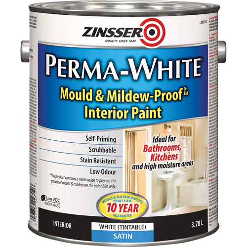 Perma-White&reg; Mold & Mildew-Proof Interior Paint, 3.78 L, Gallon, White Les Fournitures Industrielles Méga