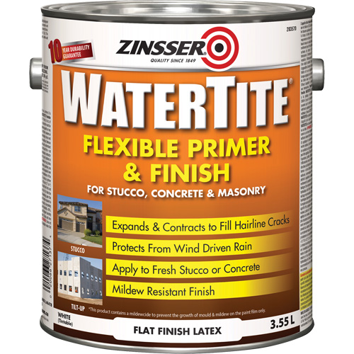 Couche primaire et de finition flexible et r&eacute;sistante aux intemp&eacute;ries Watertite, 3,55 L, Gallon, Blanc Les Fournitures Industrielles Méga