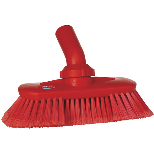Angle-Adjustable Water-Fed Washing Brush, Soft Bristles, 9-1/4" Long, Red Les Fournitures Industrielles Méga