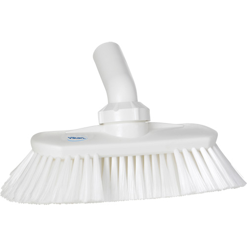 Angle-Adjustable Water-Fed Washing Brush, Soft Bristles, 9-1/4" Long, White Les Fournitures Industrielles Méga