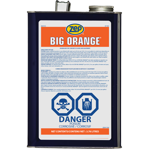 D&eacute;graissant industriel aux agrumes Big Orange, 3,78 L Les Fournitures Industrielles Méga