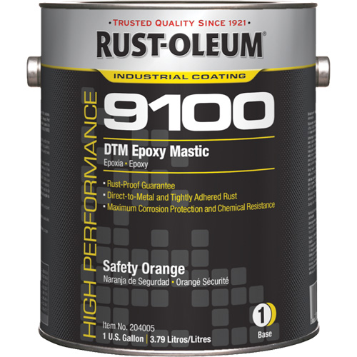 Base de mastic &eacute;poxy DTM du syst&egrave;me 9100, Orange s&eacute;curit&eacute;, Gallon Les Fournitures Industrielles Méga