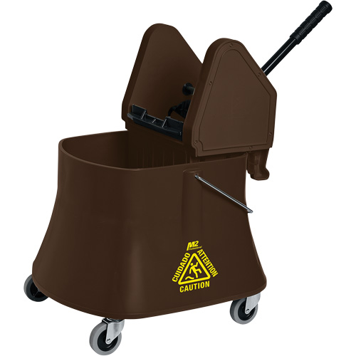 Ensemble de seau pour vadrouille et essoreuse Champ, Pression vers le bas, 10 gal. US (40 pintes), Brun Les Fournitures Industrielles Méga