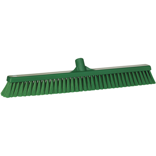 Small Particle Push Broom Head, Fine Bristles, 24", Polyester, Green Les Fournitures Industrielles Méga