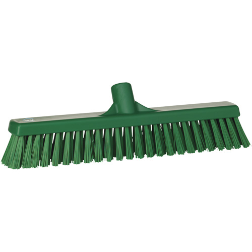 Combo Bristle Push Broom Head, Coarse/Fine Bristles, 16-1/2", Polyester, Green Les Fournitures Industrielles Méga