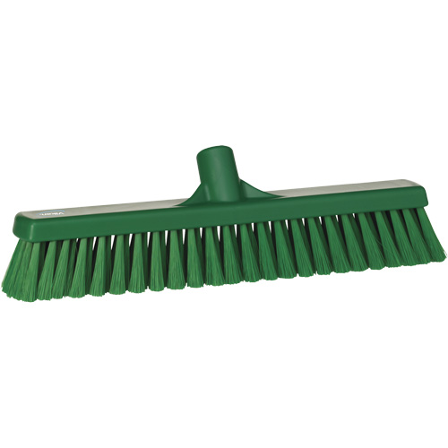 Small Particle Push Broom Head, Fine Bristles, 16-1/2", Polyester, Green Les Fournitures Industrielles Méga