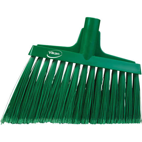 Angled Broom Head, Split Bristles, 11-1/2", Polyester, Green Les Fournitures Industrielles Méga