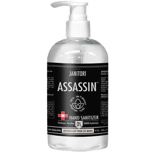 54 Assassin Hand Sanitizer, 500 ml, Pump Bottle, 70% Alcohol Les Fournitures Industrielles Méga