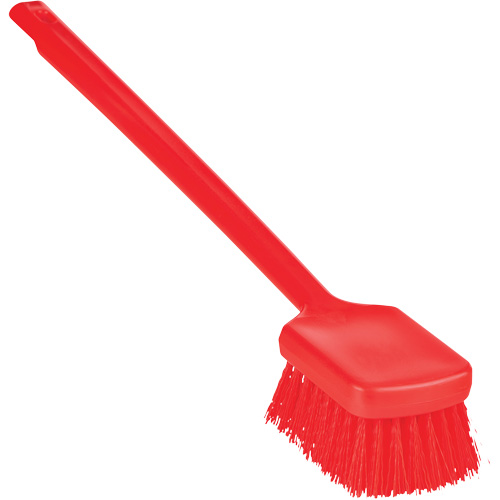 ColorCore Long Handle Brush, Stiff Bristles, 20" Long, Red Les Fournitures Industrielles Méga