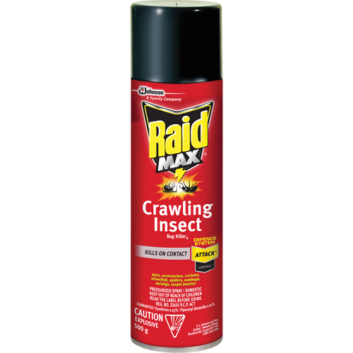 Insecticide contre les insectes rampants Raid Max, 500 g, Canette a&eacute;rosol, &agrave; base de solvant Les Fournitures Industrielles Méga