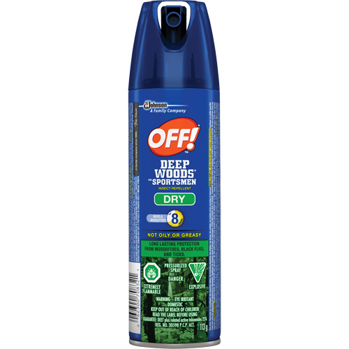 Insectifuge sec pour sportifs Off! R&eacute;gions sauvages, DEET &agrave; 30 %, A&eacute;rosol, 113 g Les Fournitures Industrielles Méga
