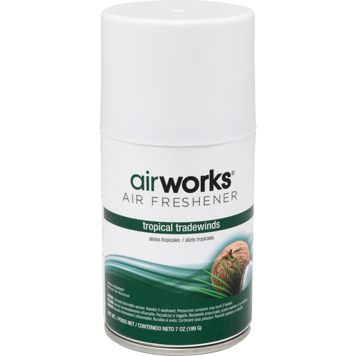 AirWorks&reg; Metered Air Fresheners, Tropical Tradewinds, Aerosol Can Les Fournitures Industrielles Méga