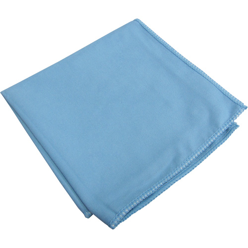 Chiffons sp&eacute;cialis&eacute;s pour vitres et miroirs, Microfibre, Bleu Les Fournitures Industrielles Méga