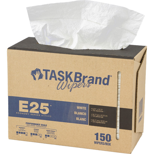 TaskBrand&reg; E25 Economy Scrim Wipers, All-Purpose, 16-3/4" L x 9-3/4" W Les Fournitures Industrielles Méga