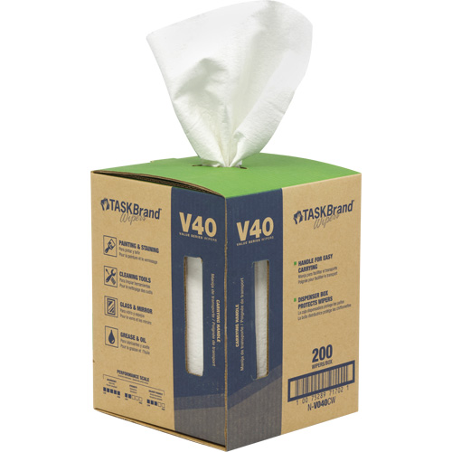 TaskBrand&reg; V40 Value Series Wipers, All-Purpose, 12" L x 10" W Les Fournitures Industrielles Méga