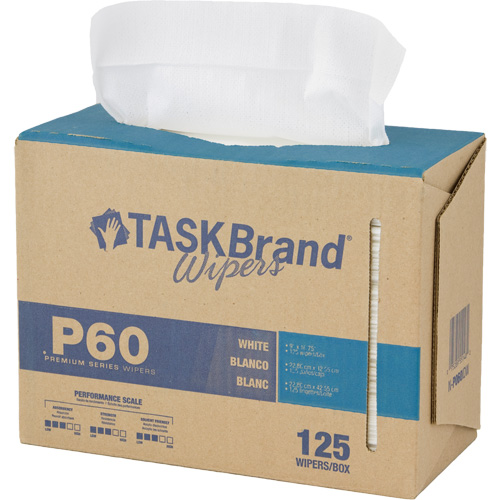 TaskBrand&reg; P60 Premium Series Wipers, All-Purpose, 16-3/4" L x 8-1/4" W Les Fournitures Industrielles Méga