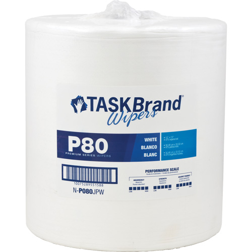 TaskBrand&reg; P80 Premium Series Wipers, Heavy-Duty, 13" L x 12" W Les Fournitures Industrielles Méga