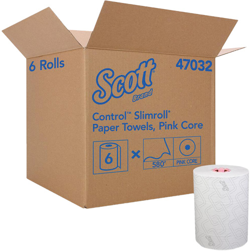 Serviettes Slimroll* de Scott en rouleau dur, 1 pli, Standard, 580' lo Les Fournitures Industrielles Méga