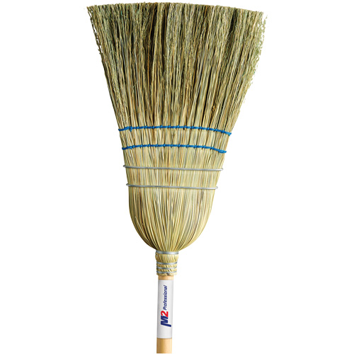 Heavy-Duty Corn Broom, 2-String, Wood Handle Les Fournitures Industrielles Méga