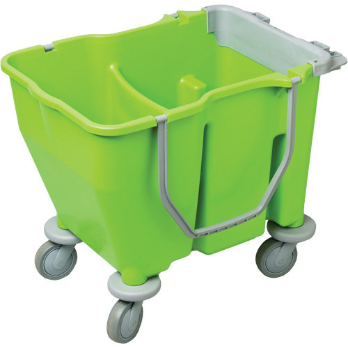Seau double pour vadrouille avec essoreuse, Capacit&eacute; de 3,75 gal. US (60 pintes), Vert Les Fournitures Industrielles Méga