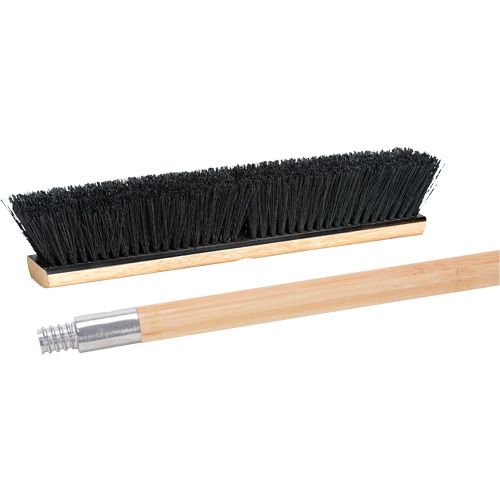 Balai-brosse avec manche &agrave; filetage m&eacute;tallique, 24", Moyen, Soies Tampico Les Fournitures Industrielles Méga