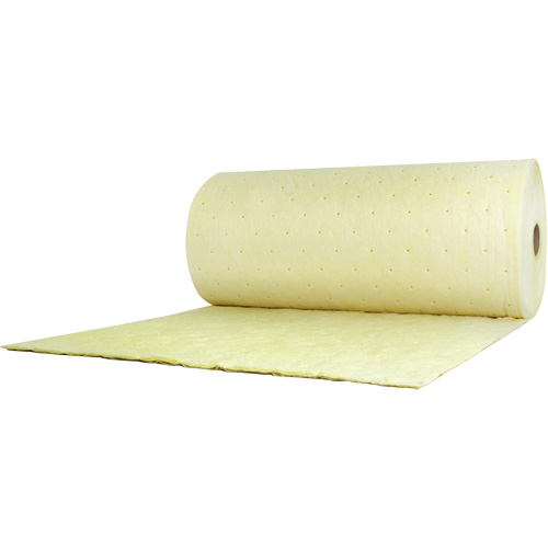 Tampon absorbant pour produits chimiques, Lourd, 150' lo x 38" la, Absorption 89,4 gal Les Fournitures Industrielles Méga