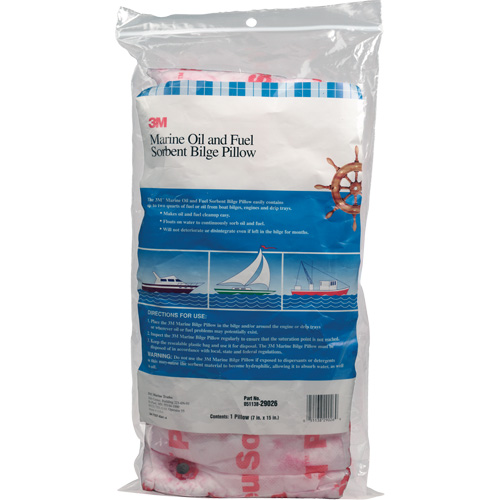 Tampon de fond de cale pour huiles et carburants nautiques, Huile seulement, 15" lo x 7" la, 12,1 gal absorption/pqt Les Fournitures Industrielles Méga