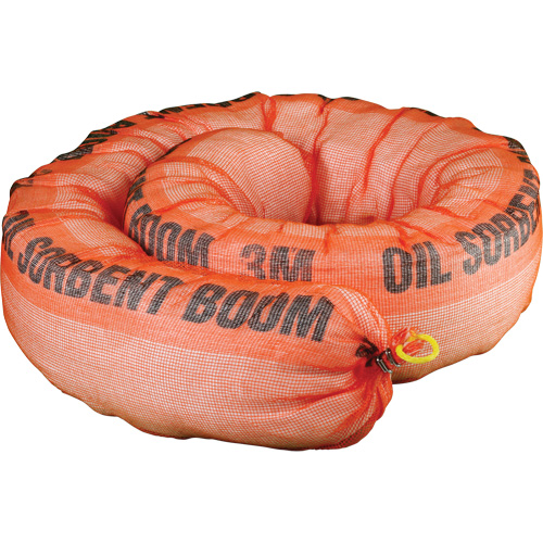 Barri&egrave;re de pollution absorbante pour produits p&eacute;troliers, Huile seulement, 1,5' lo x 10" la, Absorption 69,3 gal Les Fournitures Industrielles Méga
