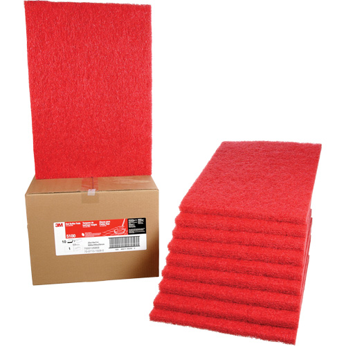 Carpet Bonnet Pad, 14" x 20", Buffing/Cleaning, Red Les Fournitures Industrielles Méga