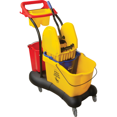 Multifunctional Mop Trolley, Down Press, 9.5 US Gal.(38 Quart), Yellow Les Fournitures Industrielles Méga