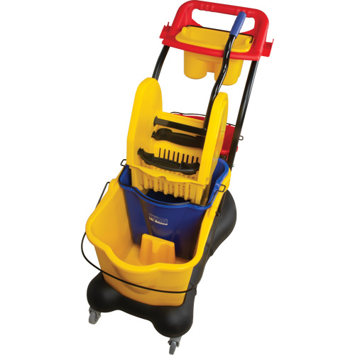 Multifunctional Mop Trolley, Down Press, 9.5 US Gal.(38 Quart), Yellow Les Fournitures Industrielles Méga