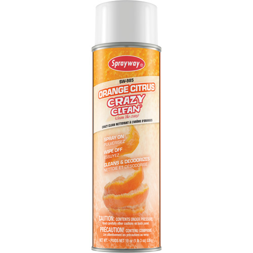 Nettoyant &agrave; l'ar&ocirc;me d'oranges Crazy Clean, 19 oz liq., Canette a&eacute;rosol Les Fournitures Industrielles Méga