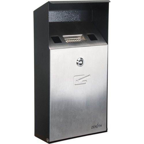 Smoking Receptacle, Wall-Mount, Stainless Steel, 1 Litre Capacity, 11-4/5" Height Les Fournitures Industrielles Méga
