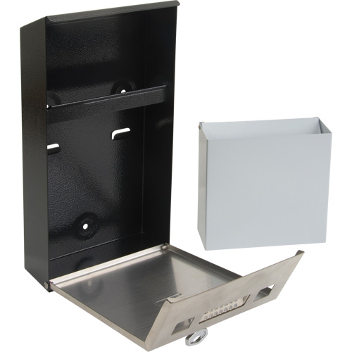 Smoking Receptacle, Wall-Mount, Stainless Steel, 1 Litre Capacity, 11-4/5" Height Les Fournitures Industrielles Méga