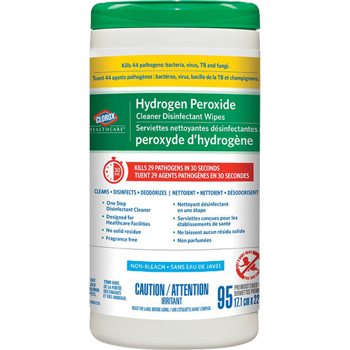 Lingettes d&eacute;sinfectantes et nettoyantes &agrave; base de peroxyde d'hydrog&egrave;ne Healthcare, 95 lingettes Les Fournitures Industrielles Méga