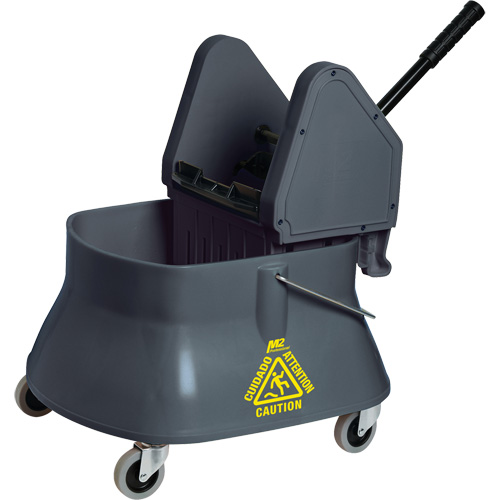Champ Mop Bucket & Wringer, Down Press, 6.5 US Gal. (26 Quart)/7.5 US Gal. (30 Quarts), Grey Les Fournitures Industrielles Méga
