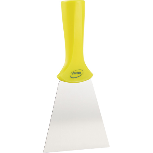 Handle-Mounted Stainless Steel Scraper, Yellow, 4" W x 8" L Les Fournitures Industrielles Méga