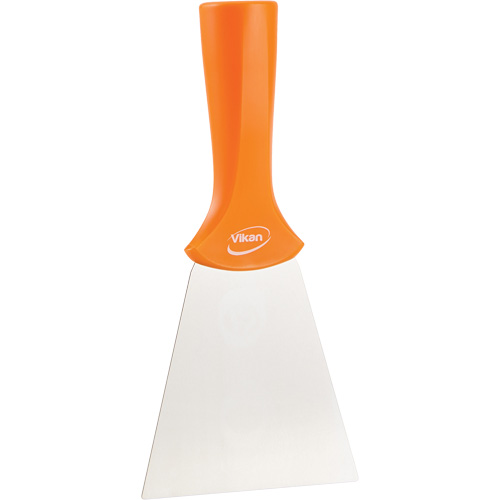 Grattoir en acier inoxydable avec poign&eacute;e montable sur manche, Orange, 4" la x 8" lo Les Fournitures Industrielles Méga